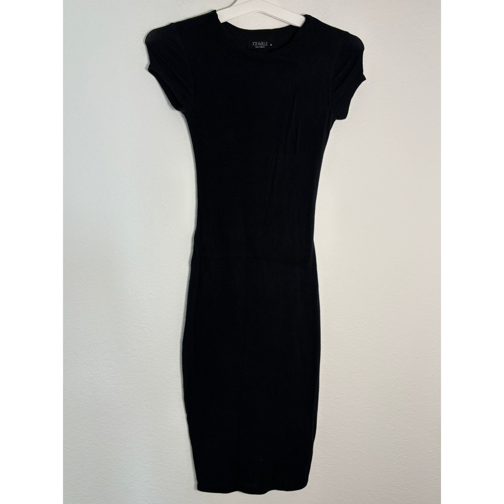 Joe & Elle Womens Small Black Short Sleeve Bodycon Knee Length Sheath Dress